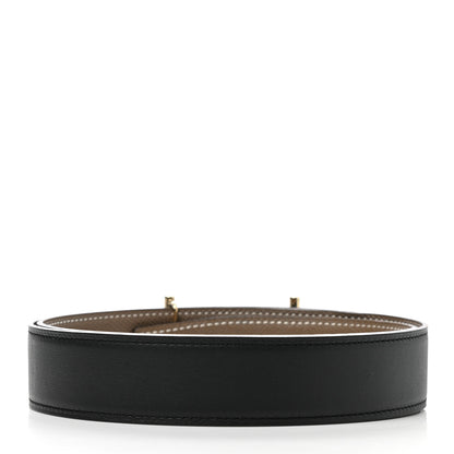 Hermes Swift Epsom 38mm Jumbo Belt 85 Black Etoupe 2 of 7