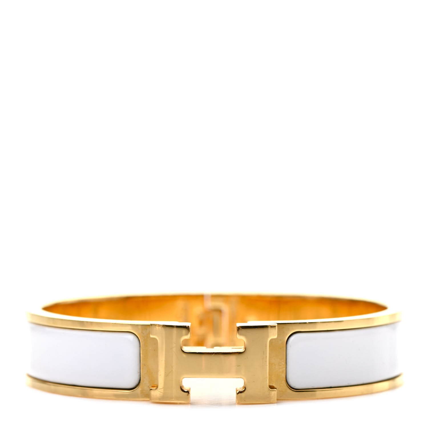 Hermes Enamel Narrow Clic Clac H Bracelet PM White 1 of 6