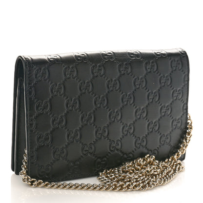Gucci Guccissima Signature Bowy Chain Wallet Black 3 of 11