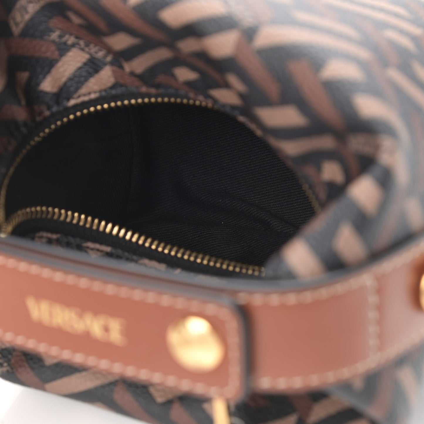 Coated Canvas La Greca Signature Mini Bag Black Carmel