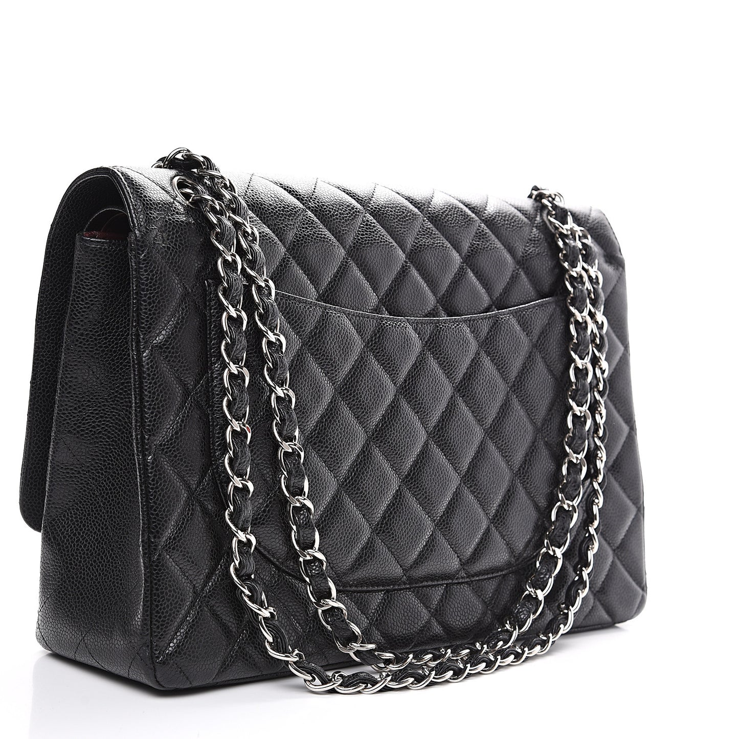 Caviar Quilted Maxi Double Flap Black