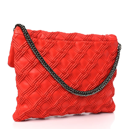 Chanel Lambskin Stitched Large Walk Of Fame Flap Red 3 of 8