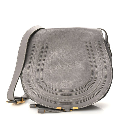 Chloe Grained Calfskin Medium Marcie Saddle Bag Cashmere Grey 1 of 11