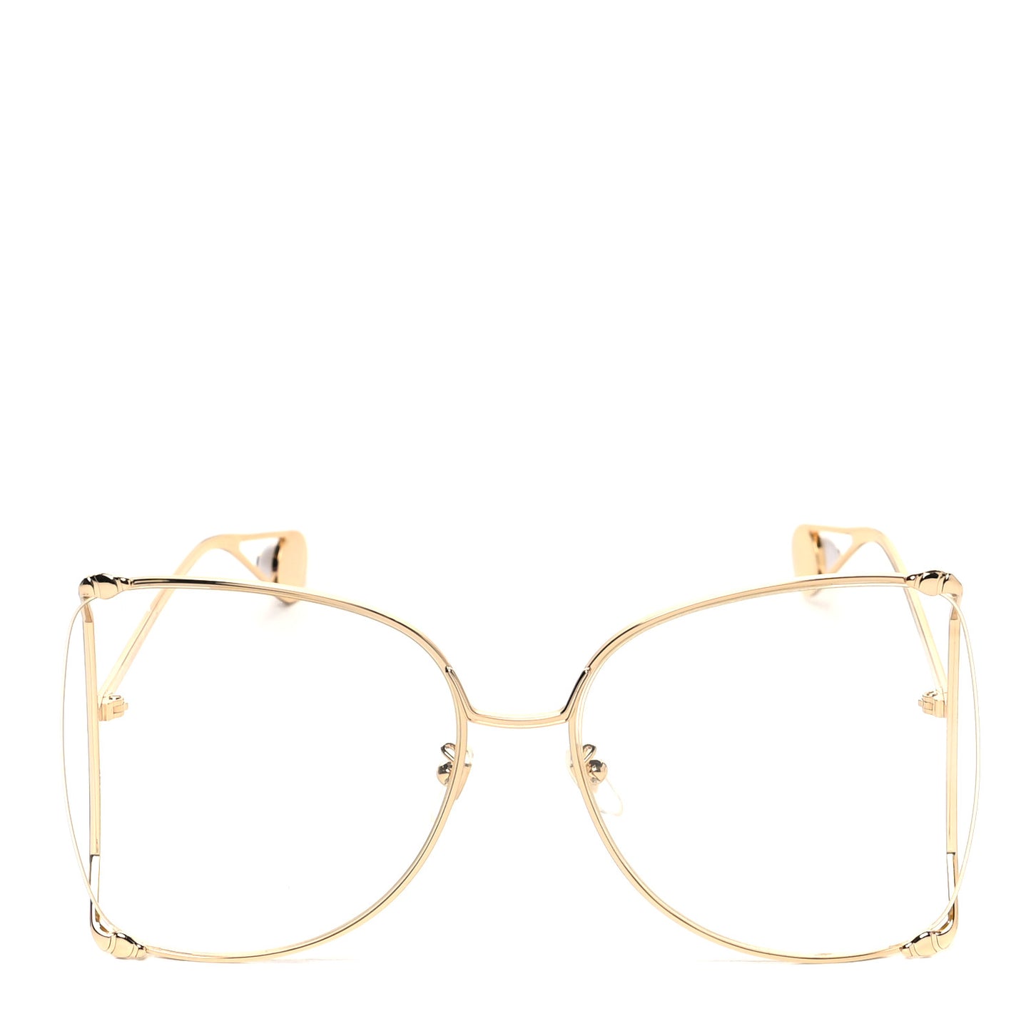 Metal Oversized Round Sunglasses GG0252S Gold