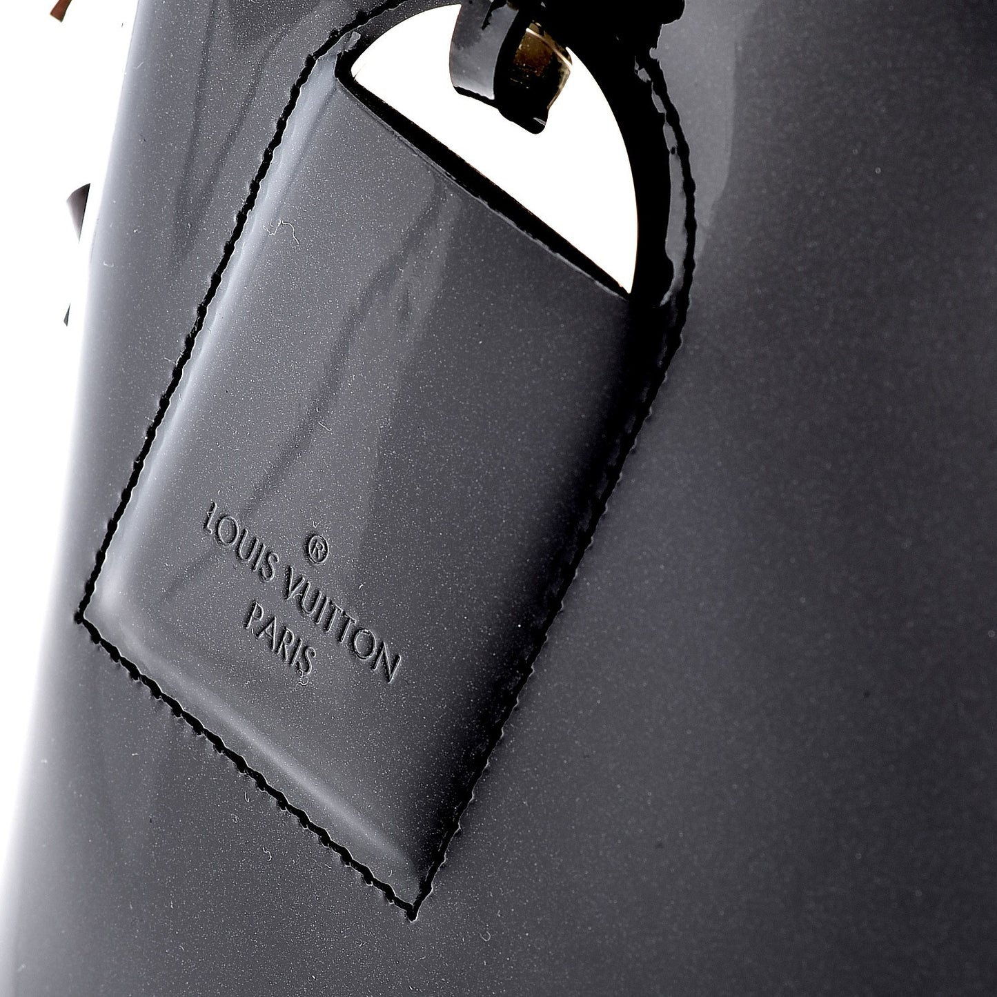 Patent Calfskin Miroir Tote Black