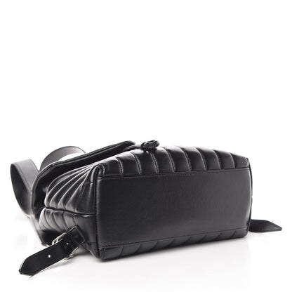 Saint Laurent Calfskin Y Quilted Monogram Small Loulou Backpack Black 4 of 11
