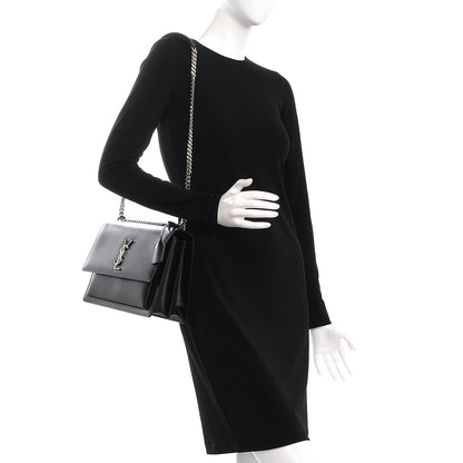 Saint Laurent Calfskin Large Monogram Sunset Black 2 of 7