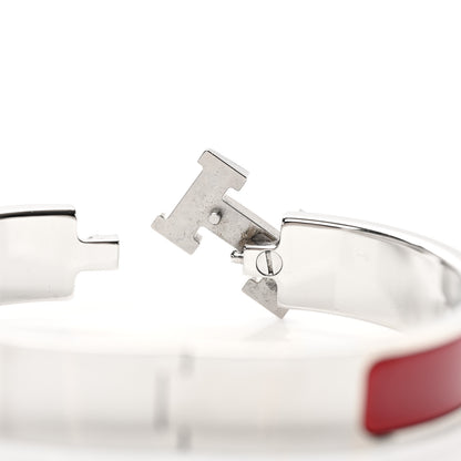 Hermes Enamel Narrow Clic Clac H Bracelet PM Rouge Vif 4 of 6
