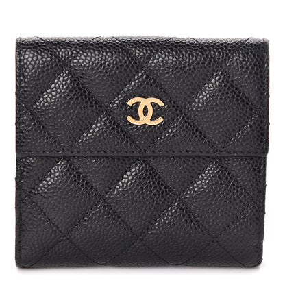 Chanel Caviar Quilted Compact French Flap Wallet Black 1 of 13
