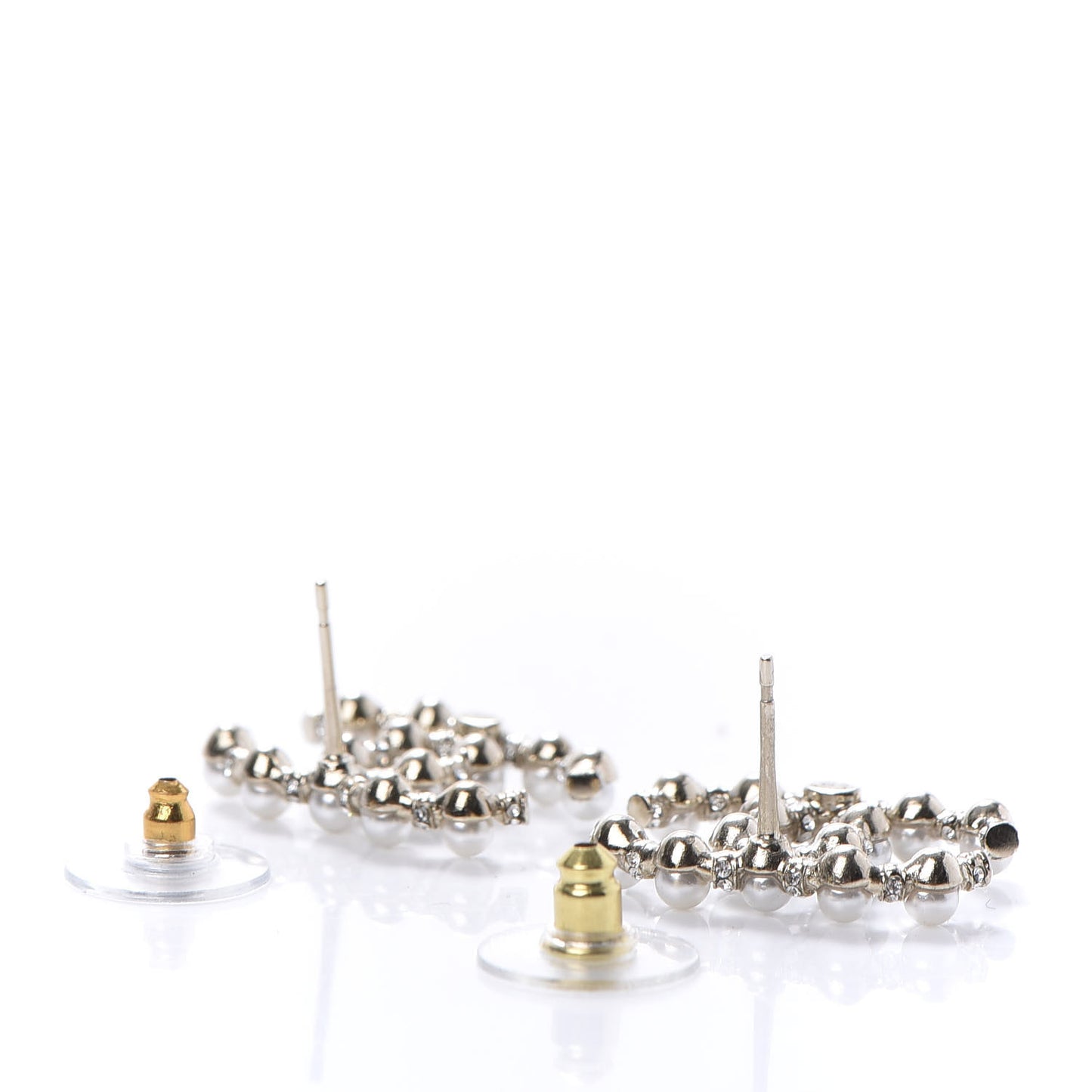 Pearl Crystal Nefertiti CC Earrings Gold