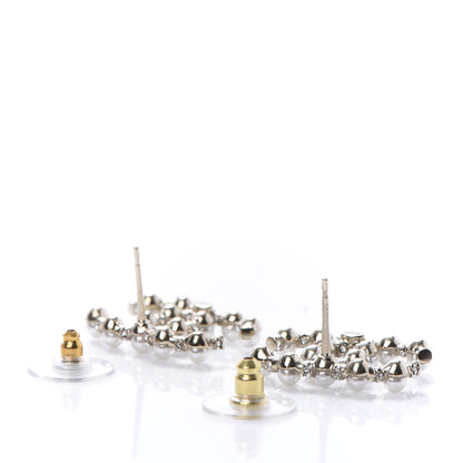 Chanel Pearl Crystal Nefertiti CC Earrings Gold 6 of 10