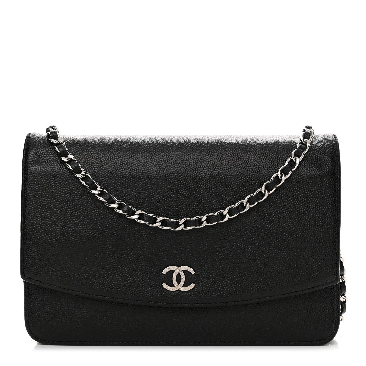 Chanel Caviar Sevruga Wallet on Chain WOC Black 1 of 15