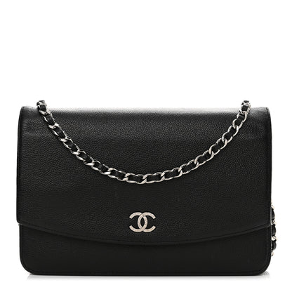 Chanel Caviar Sevruga Wallet on Chain WOC Black 1 of 15