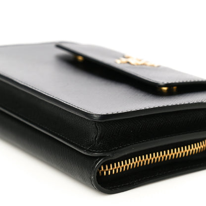 Prada Saffiano Chain Wallet Black 9 of 9