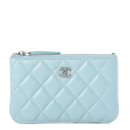 Chanel Lambskin Quilted Small Cosmetic Case Blue 1 of 8