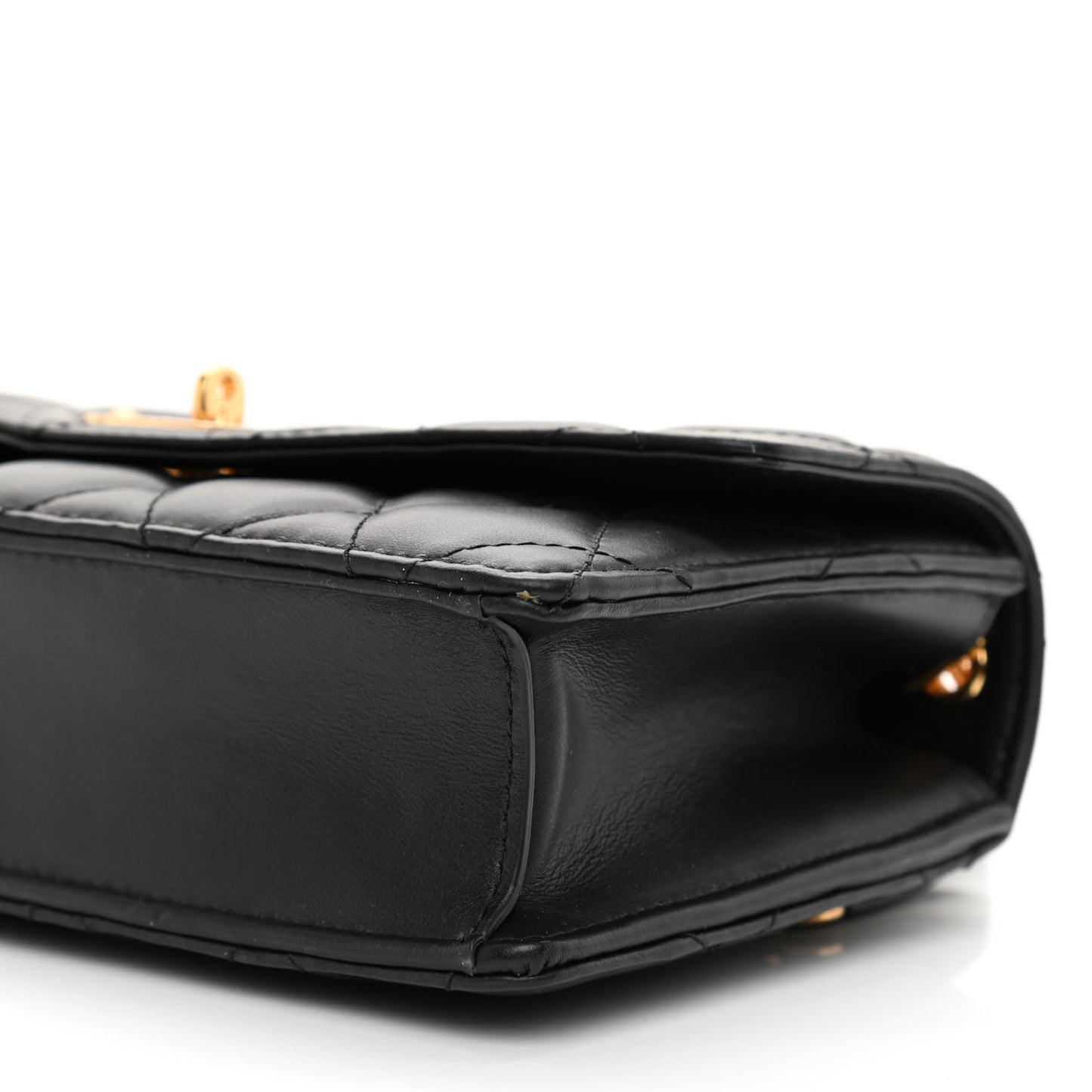 Smooth Calfskin Quilted Small Darley Shoulder Bag Black