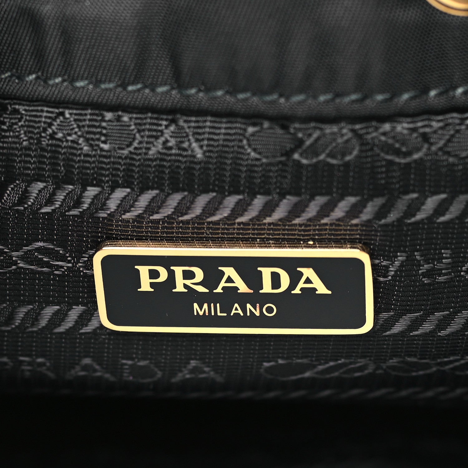 Prada Saffiano Tessuto Nylon Mini Bucket Crossbody Bag Black 6 of 10