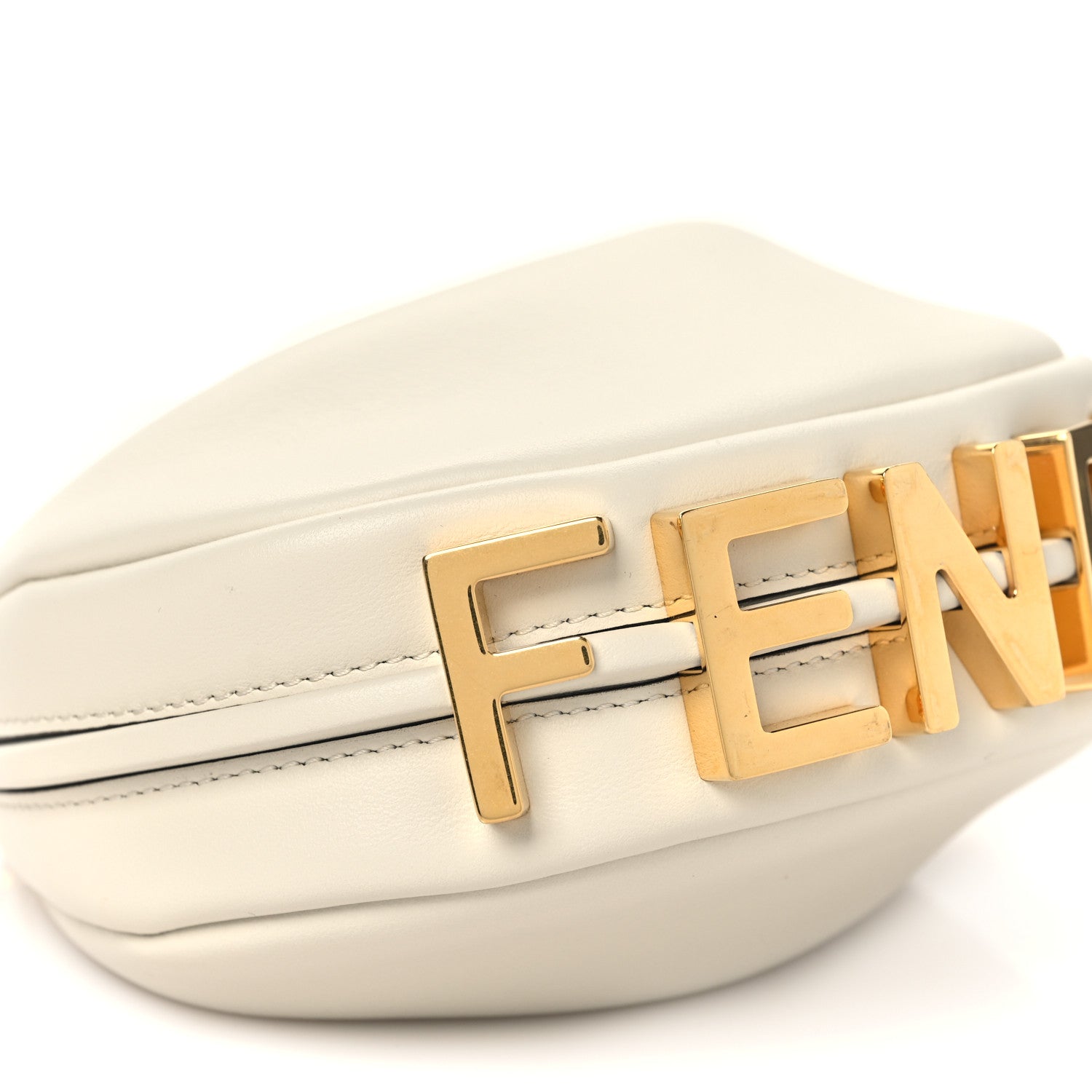 Fendi Vitello Grace Matte Nano Fendigraphy Hobo Charm White Ice 9 of 10