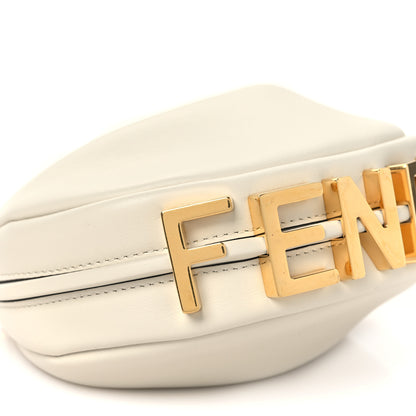 Fendi Vitello Grace Matte Nano Fendigraphy Hobo Charm White Ice 9 of 10