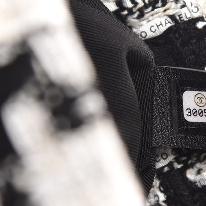 Chanel Tweed Quilted Large 19 Flap Black Ecru White 9 of 12