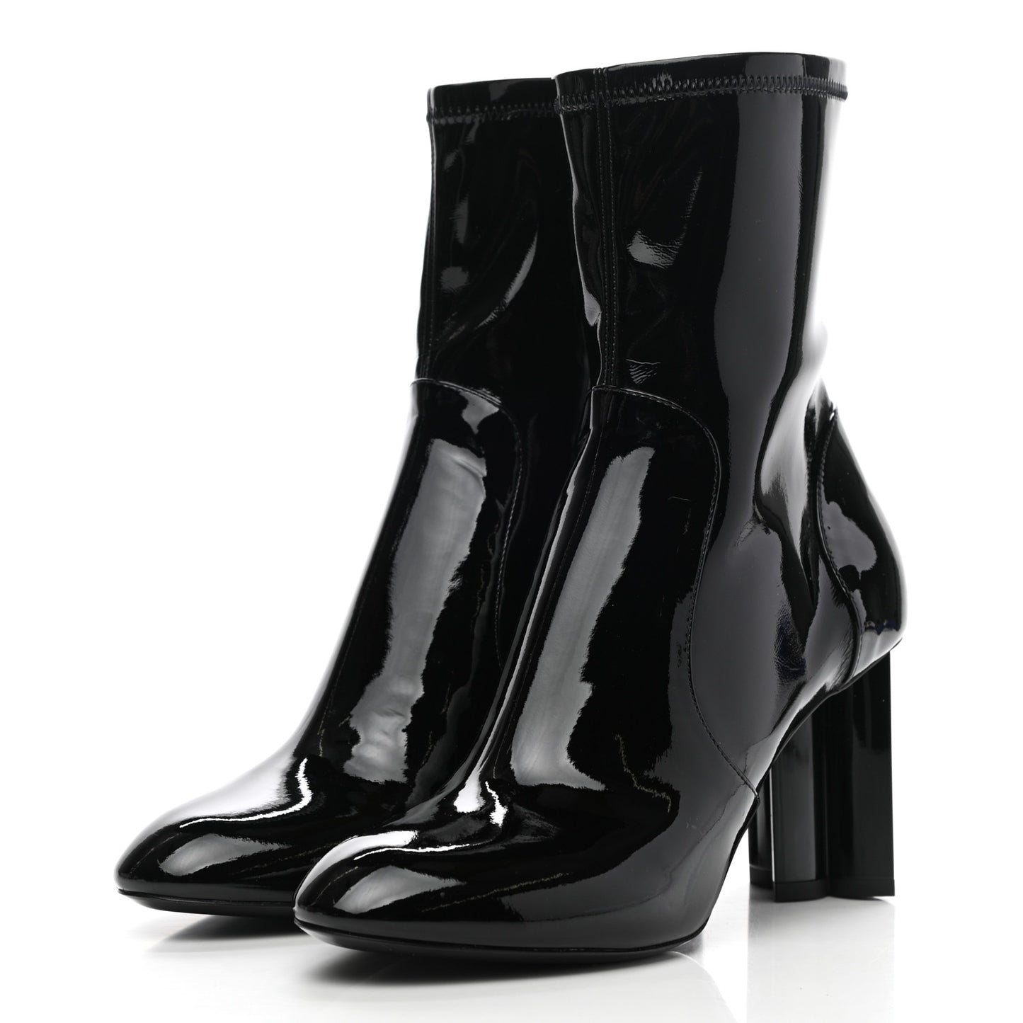 Patent Silhouette Ankle Boots 39 Black