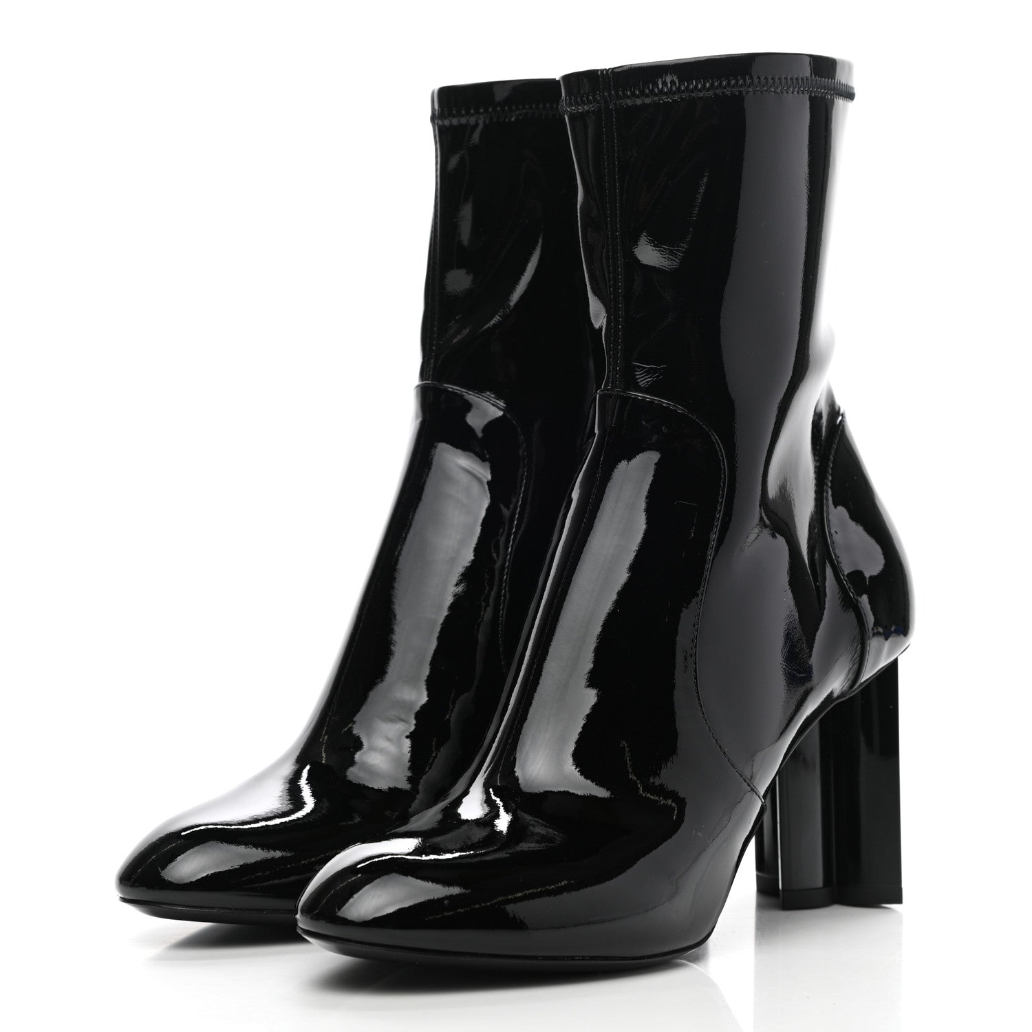 Louis Vuitton Patent Silhouette Ankle Boots 39 Black 3 of 8