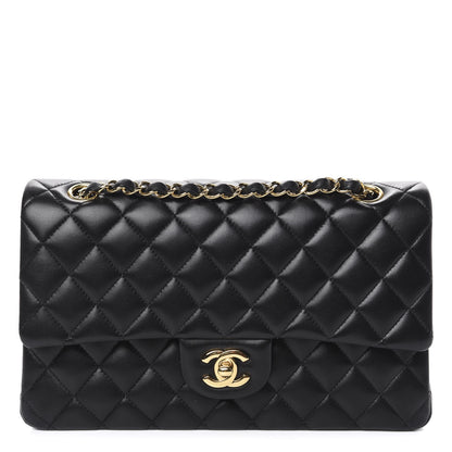 Chanel Lambskin Quilted Medium Double Flap Black 1 of 9