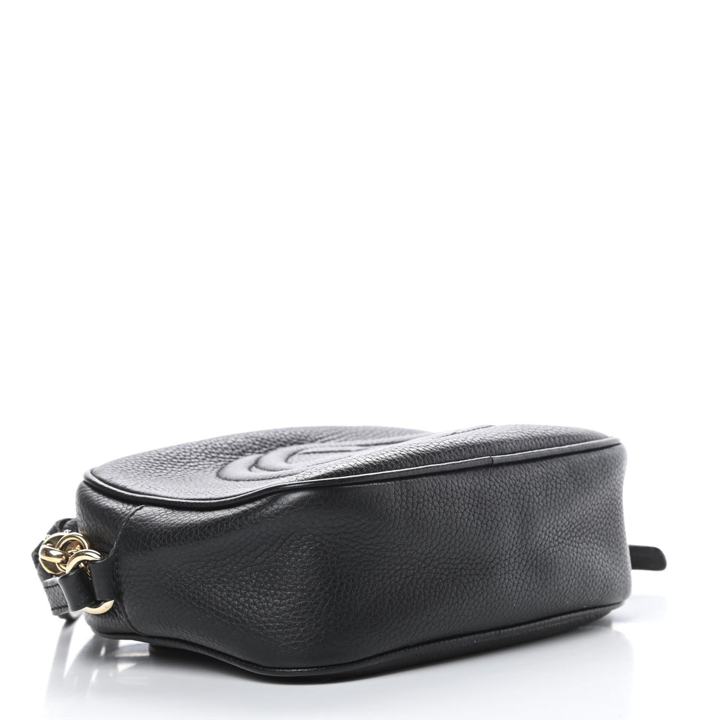 Pebbled Calfskin Small Soho Disco Bag Black