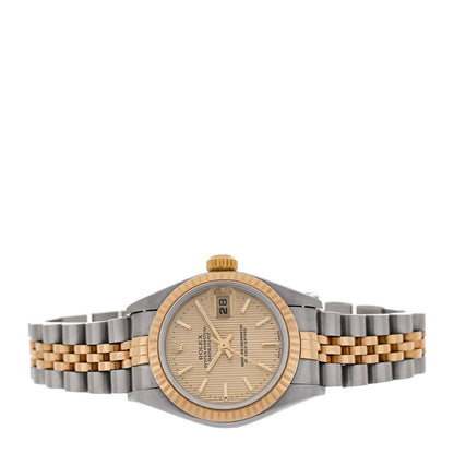 Rolex Stainless Steel 18K Yellow Gold 26mm Oyster Perpetual Datejust Watch Champagne Tapestry 79173 2 of 4