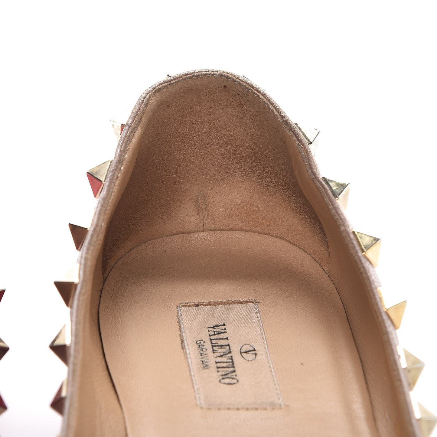 Patent Nappa Rockstud Ballerina Flats 38 Framboise Poudre