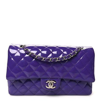 Chanel Patent Calfskin Quilted Medium Double Flap Purple 1 of 13