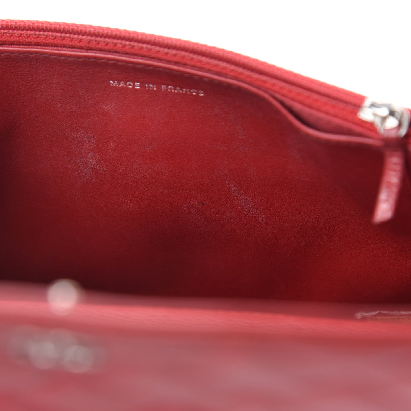 Caviar Quilted Wallet On Chain WOC Dark Red