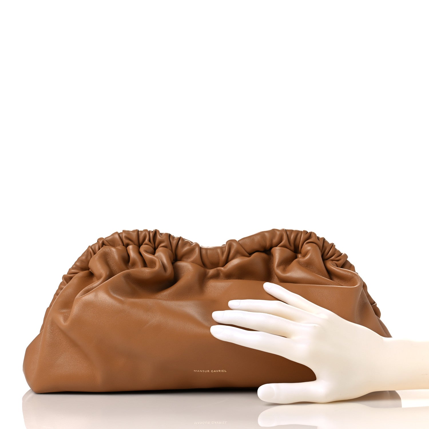 Mansur Gavriel Lambskin Cloud Clutch Caramel 2 of 8