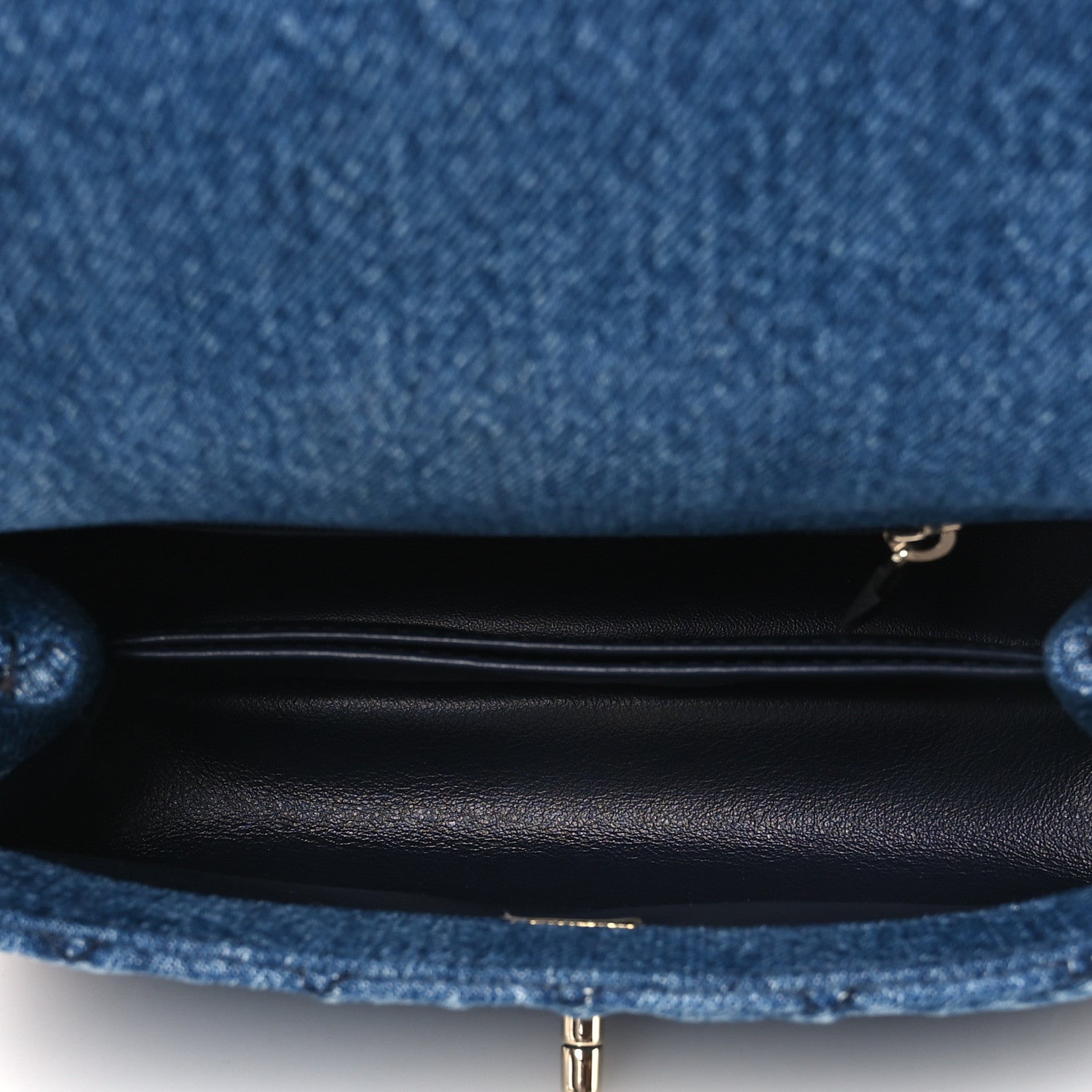 Chanel Washed Denim Quilted Mini Coco Handle Flap Blue 5 of 14