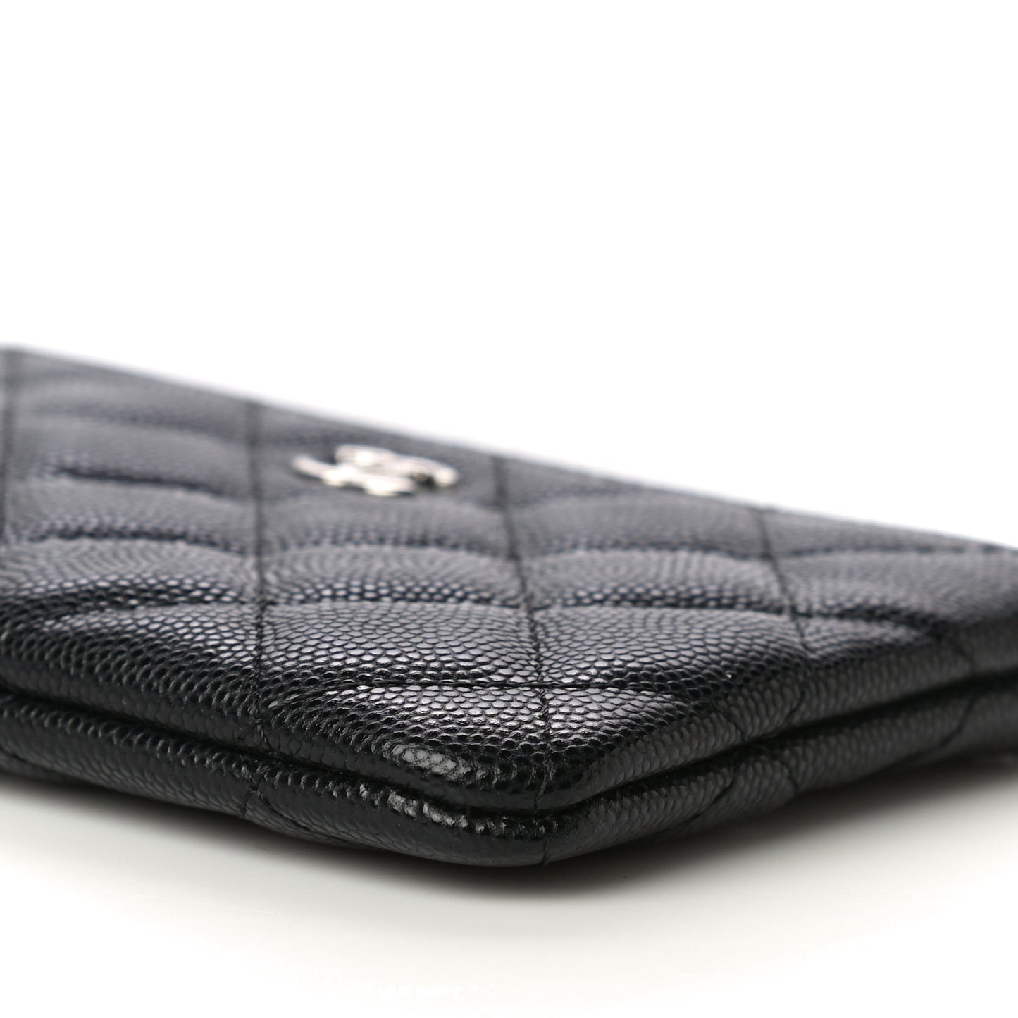 Caviar Quilted Small Cosmetic Case Black