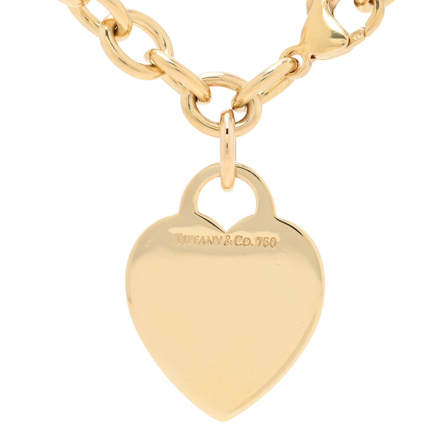 Tiffany 18K Yellow Gold Heart Tag Charm Bracelet 3 of 3