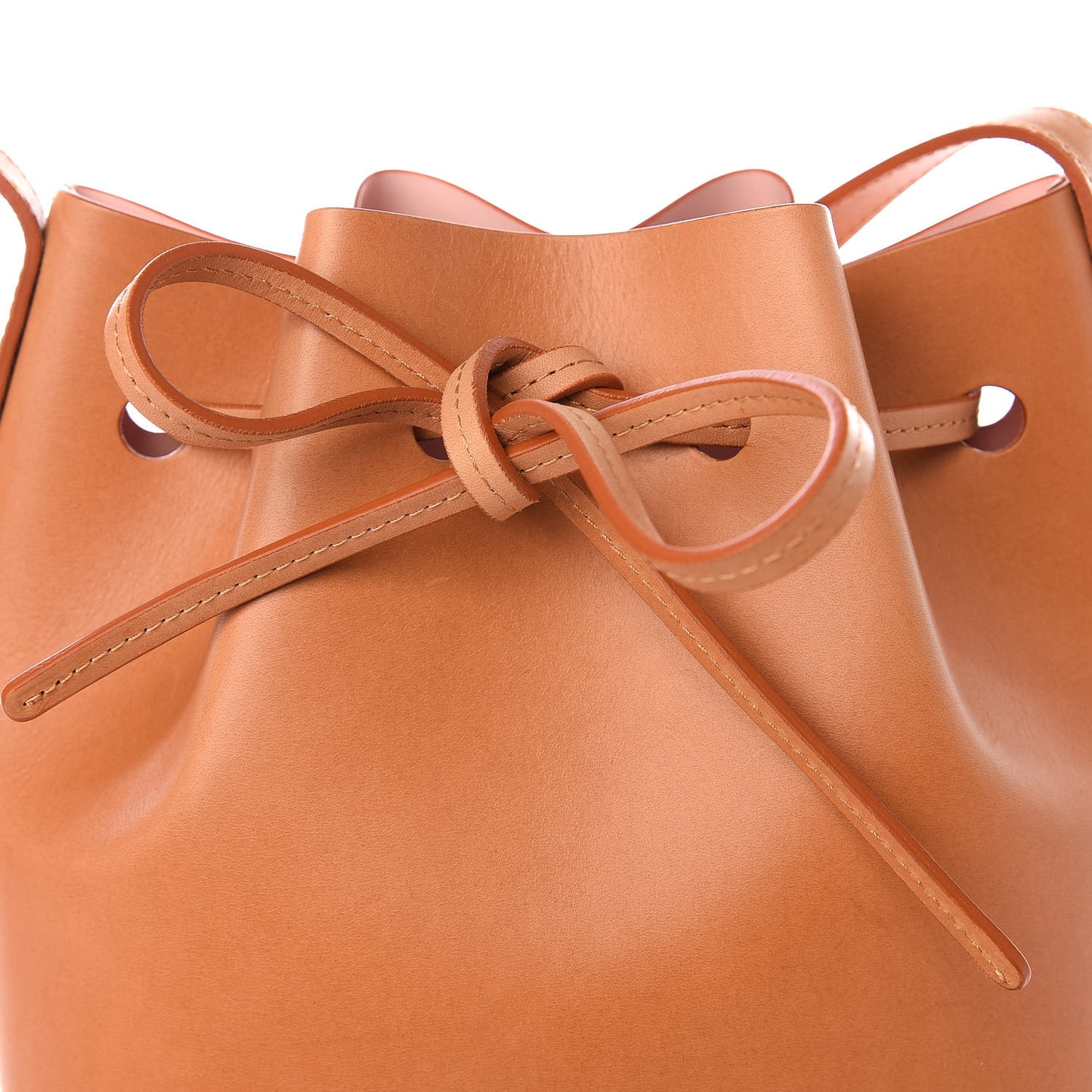 Calfskin Mini Bucket Bag Cammello Rosa
