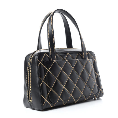 Chanel Calfskin Contrast Stitch Surpique Bowler Black 3 of 11