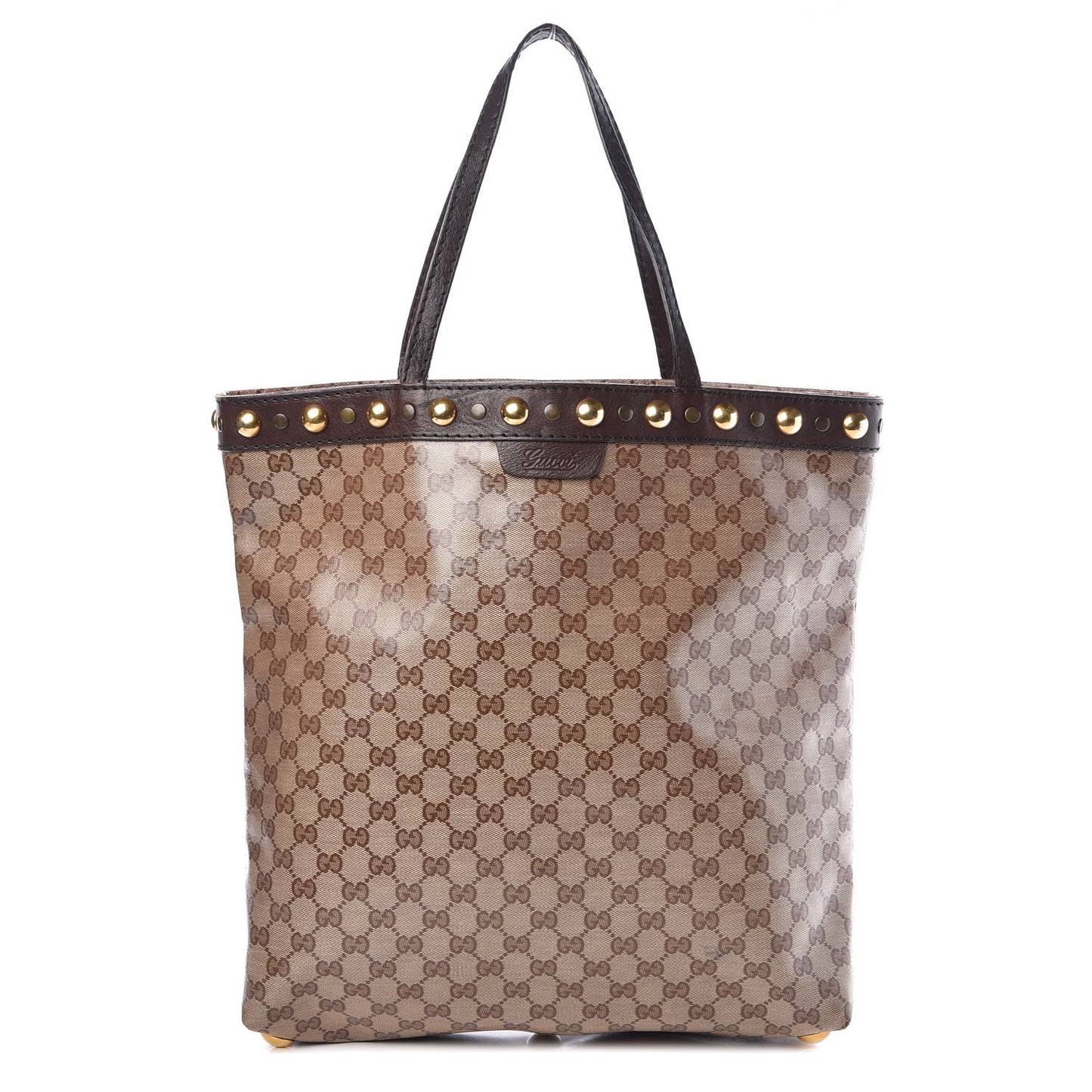 Crystal Monogram Large Babouska Vertical Shopping Tote Brown