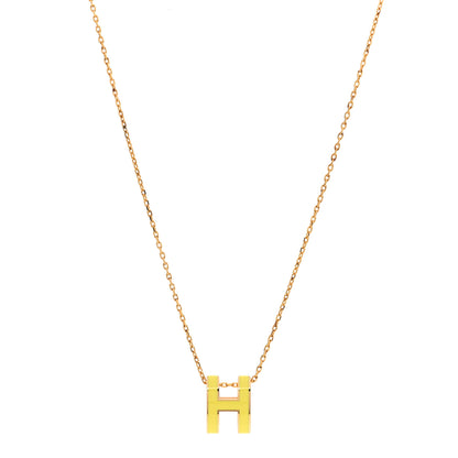 Hermes Lacquered Gold Pop H Pendant Necklace Mimosa 1 of 6