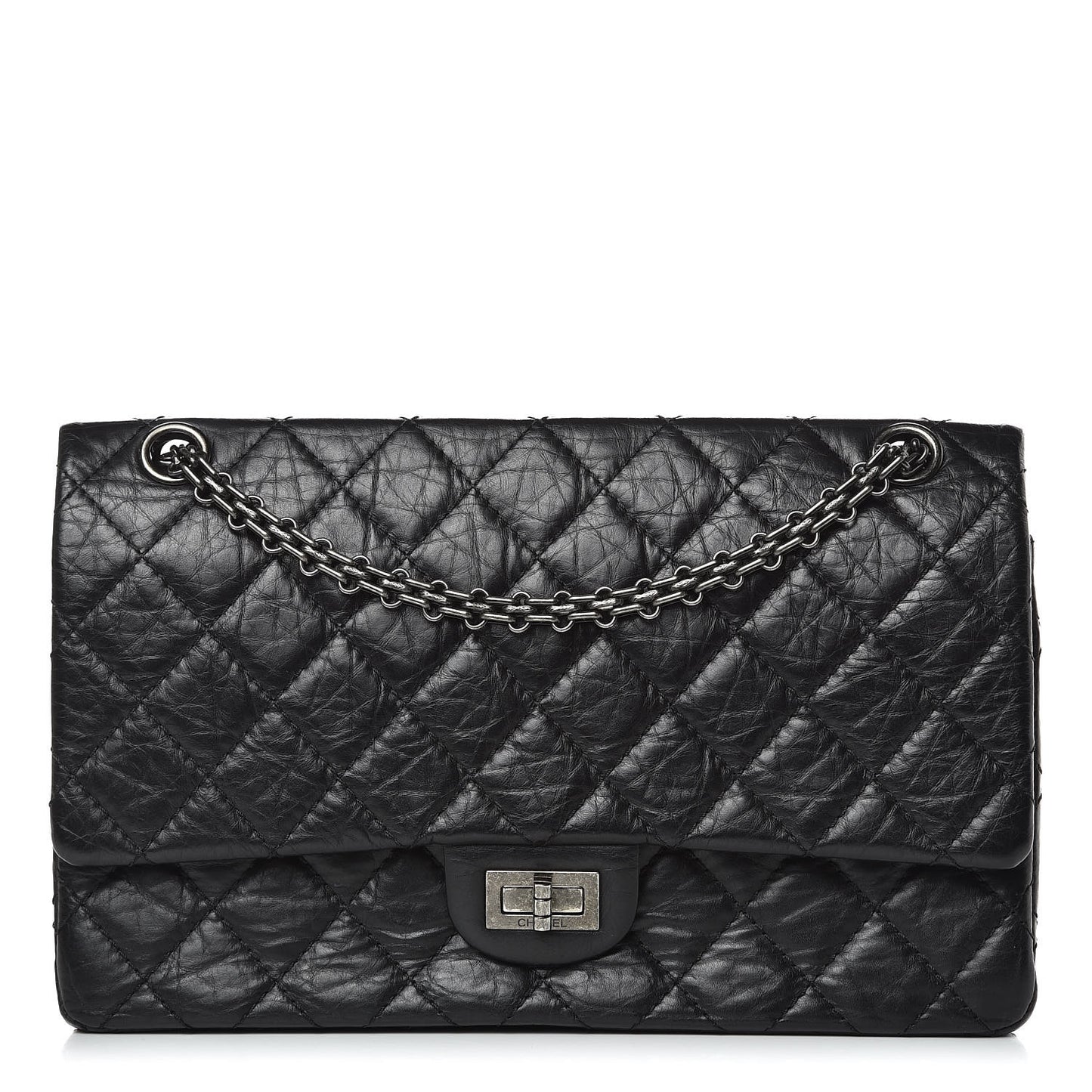 Aged Calfskin Quilted 2.55 Reissue 226 Flap Black