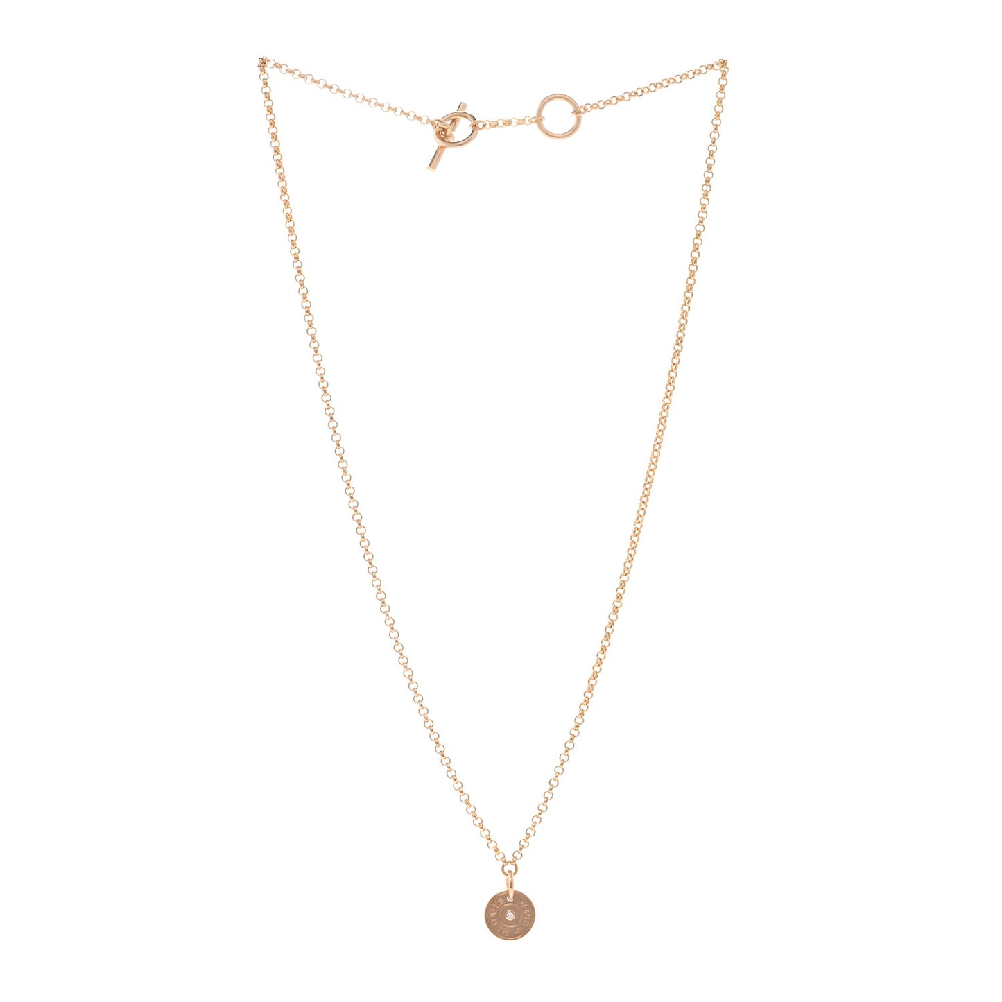 18K Rose Gold Diamond Gambade Clou de Selle Necklace