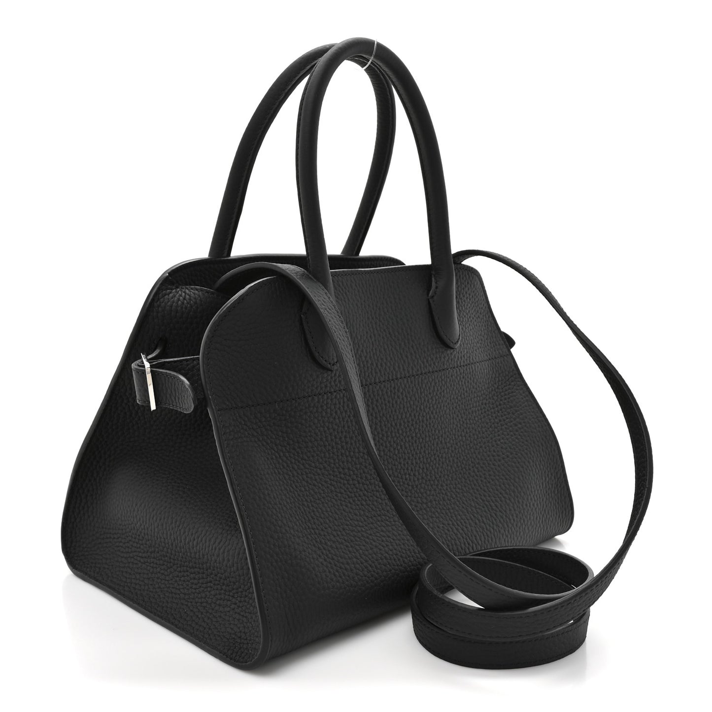 Grained Calfskin Soft Margaux 10 Bag Black