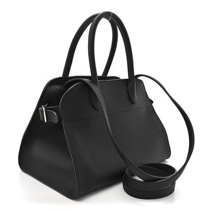 The Row Grained Calfskin Soft Margaux 10 Bag Black 2 of 8