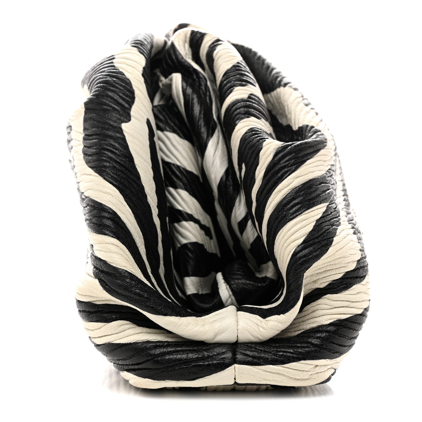 Nappa Zebra Print The Pouch Oversized Clutch White Black
