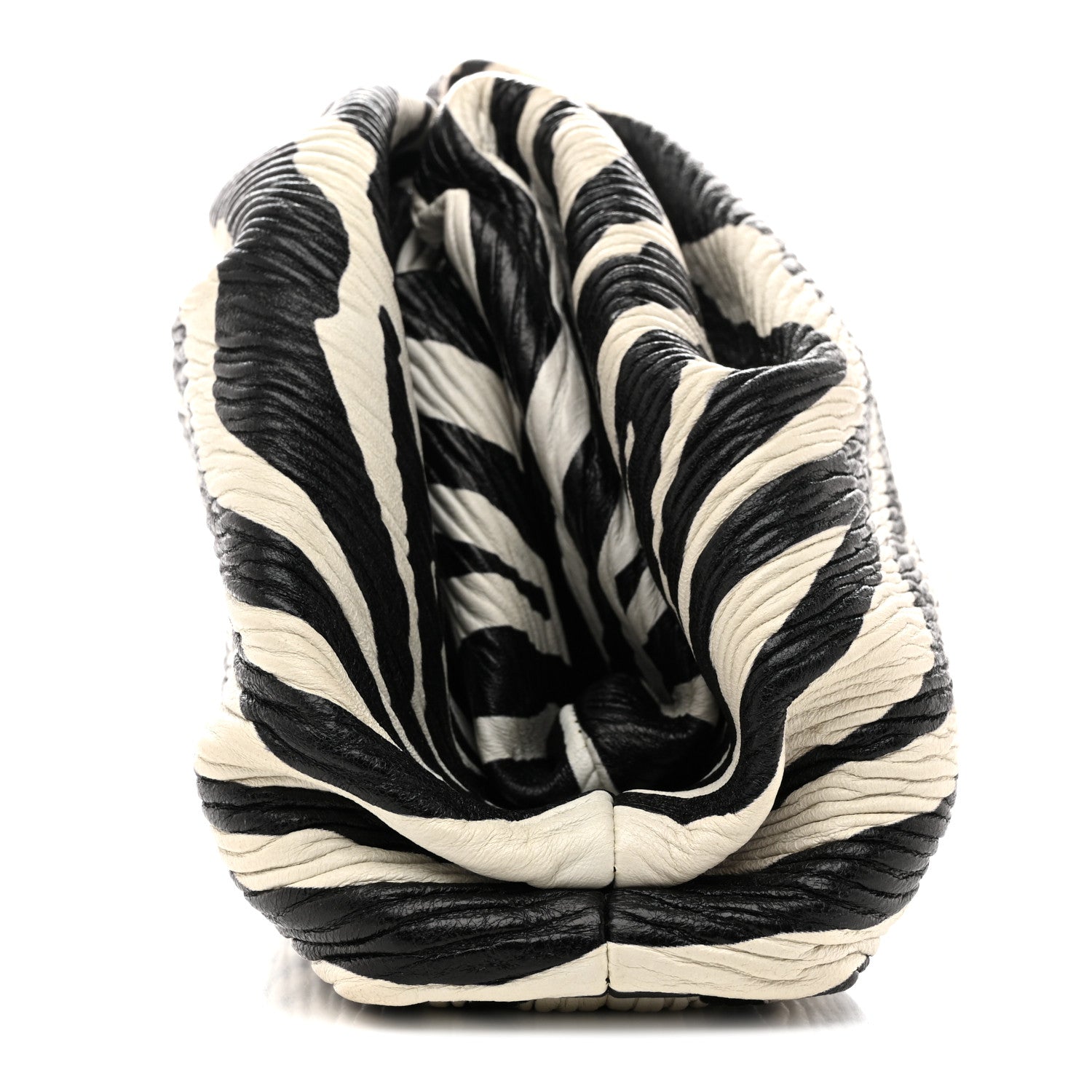 Bottega Veneta Nappa Zebra Print The Pouch Oversized Clutch White Black 10 of 13
