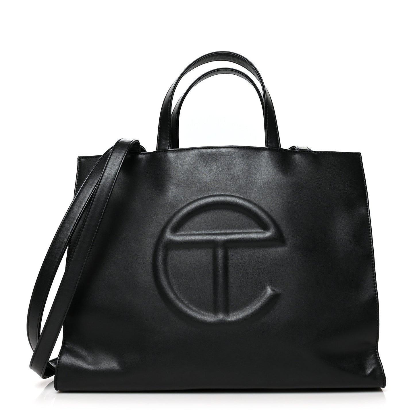 Vegan Leather Medium Shopping Bag Black