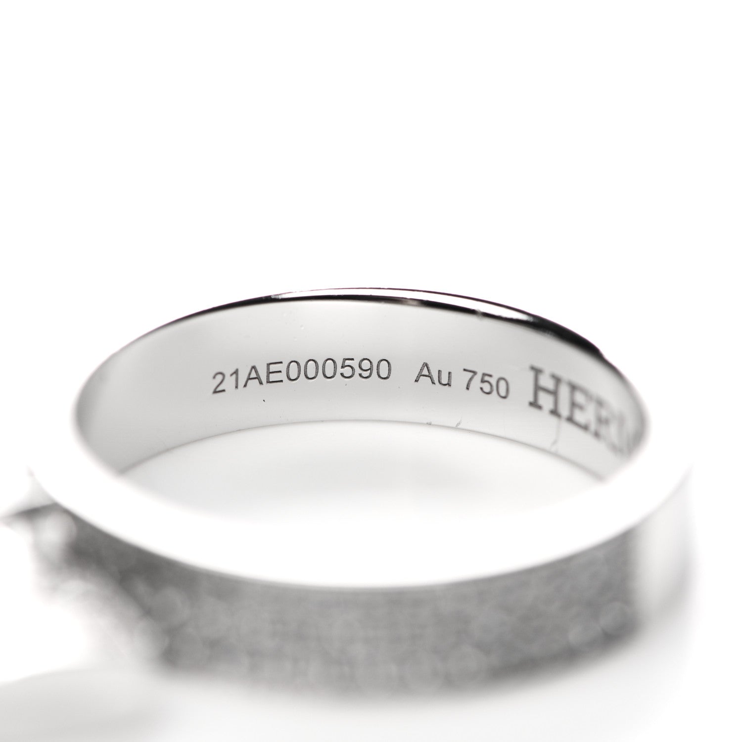 Hermes 18K White Gold Diamond Kelly Clochette Double Ring 52 6 6 of 7