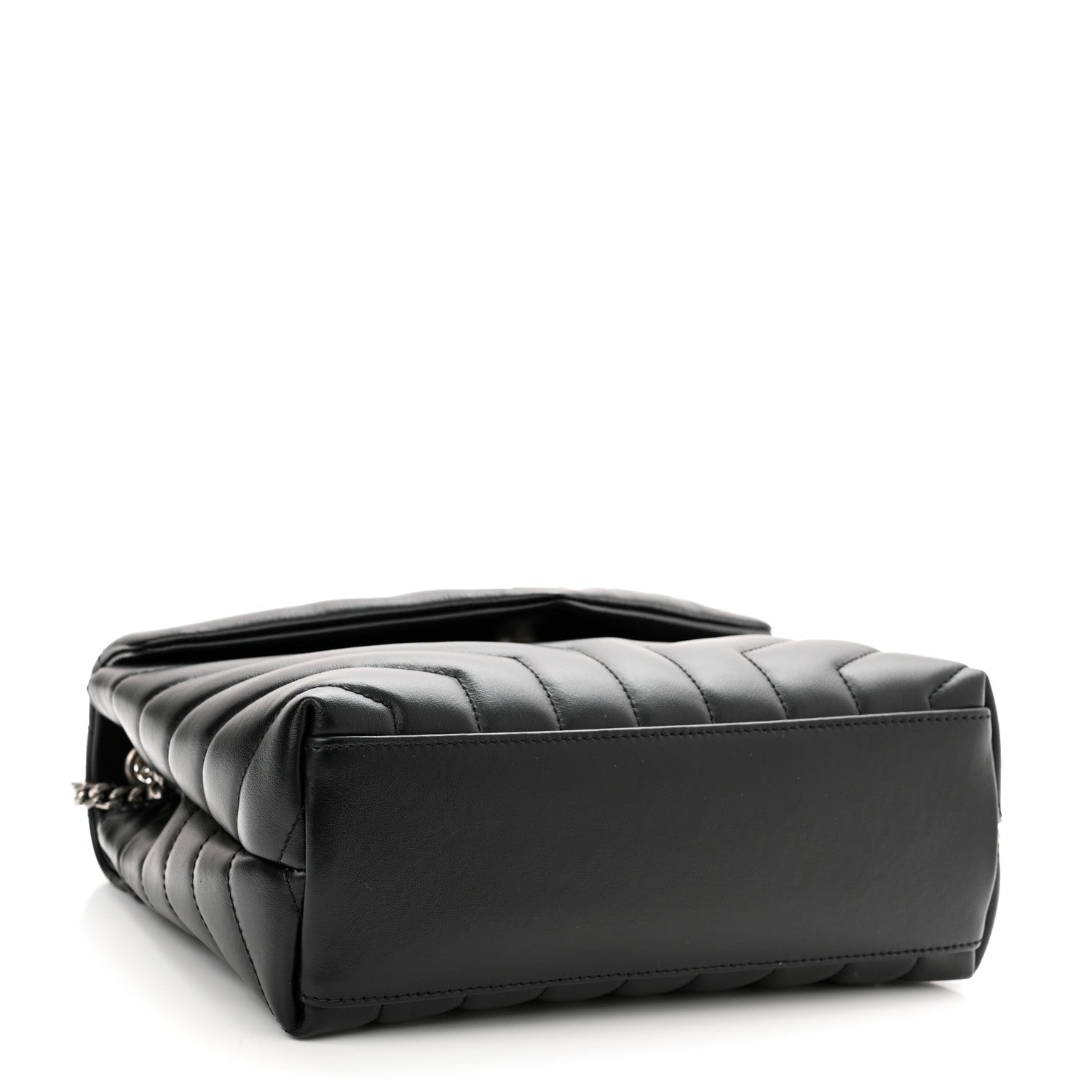 Saint Laurent Calfskin Y Quilted Monogram Small Loulou Chain Satchel Black 4 of 11