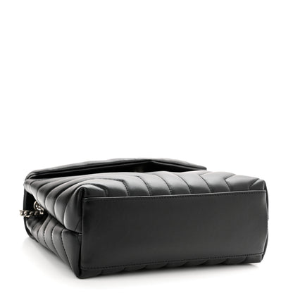 Saint Laurent Calfskin Y Quilted Monogram Small Loulou Chain Satchel Black 4 of 11